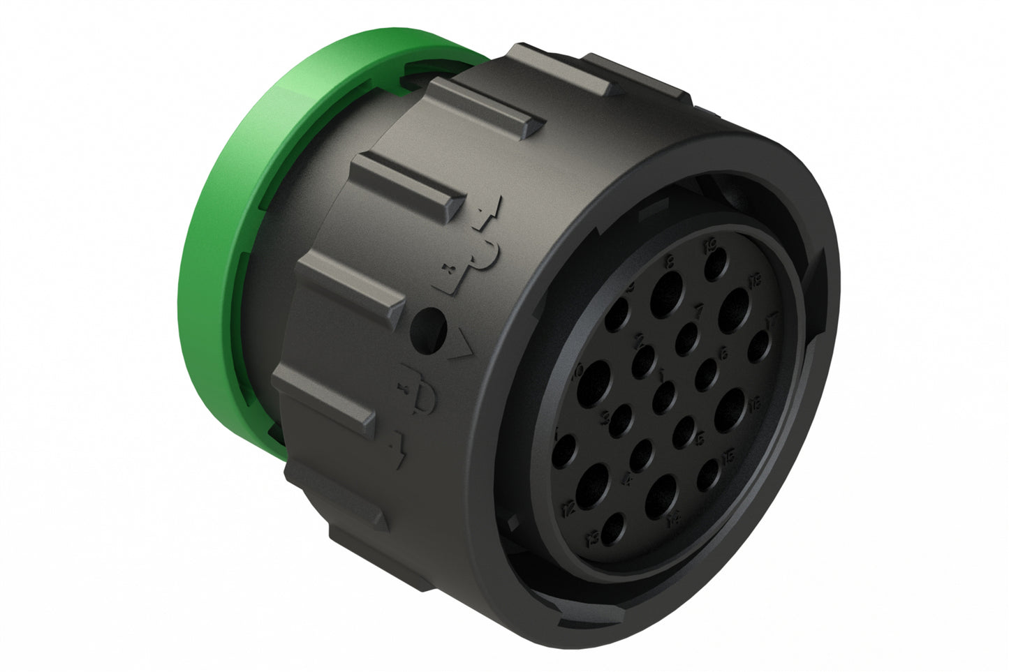 AHDP06-24-19SN-BRA 19 Position Plug, Socket, Shell Size 24, Normal Diameter Seal (Green Adapter), Backshell Ring Adapter. HDP26-24-19SN-L017