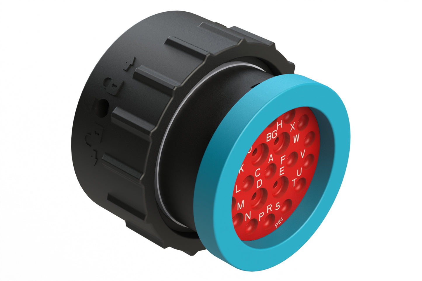 AHDP06-24-21PR-BRA 21 Position Plug, Pin, Shell Size 24, Reduced Diameter Seal (Blue Adapter), Backshell Ring Adapter. HDP26-24-21PE-L017