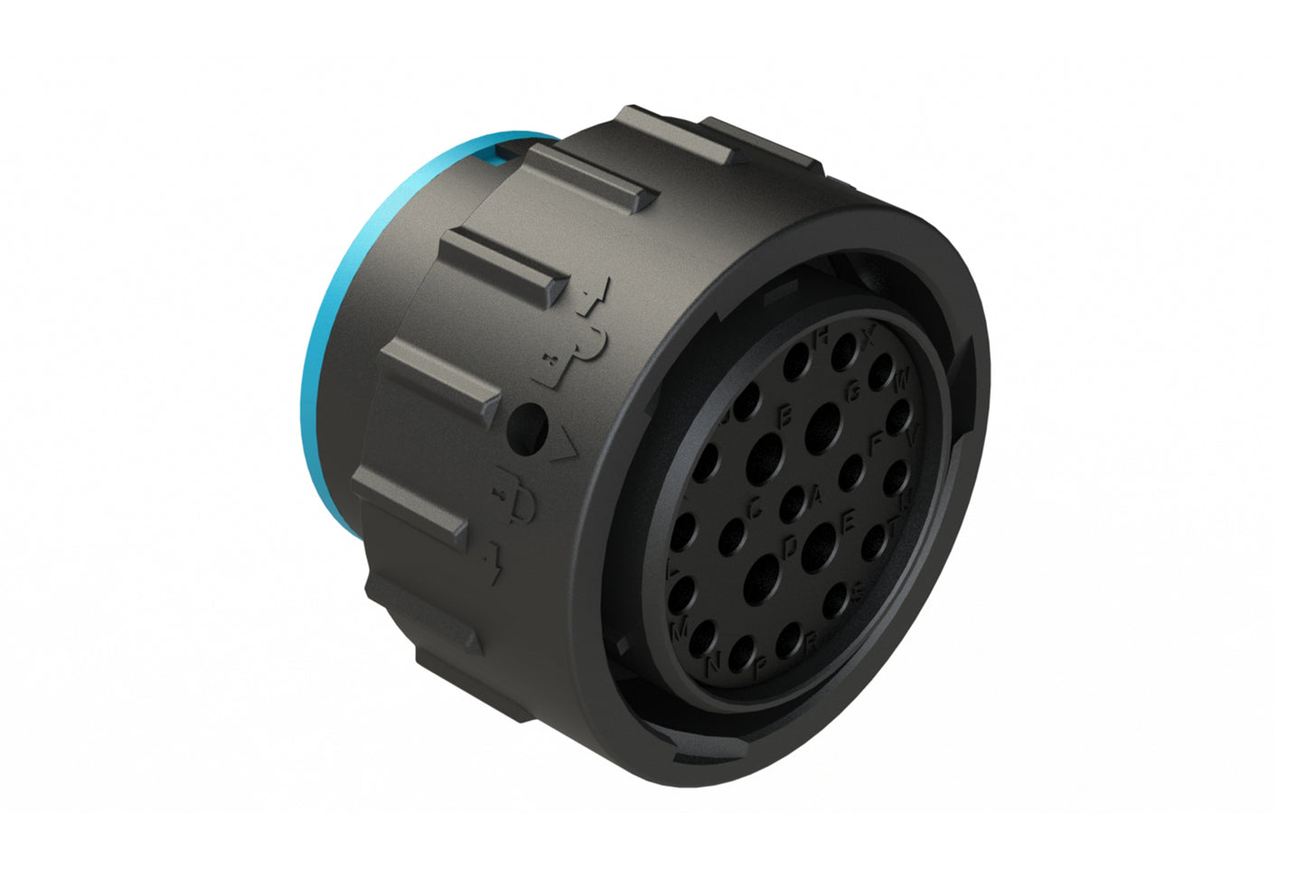 AHDP06-24-21SR-SRA 21 Position Plug, Socket, Shell Size 24, Reduced Diameter Seal (Blue Adapter), Smooth Ring Adapter. HDP26-24-21SE