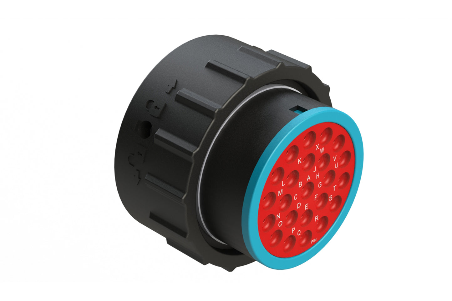 AHDP06-24-23PR-SRA 23 Position Plug, Pin, Shell Size 24, Reduced Diameter Seal (Blue Adapter), Smooth Ring Adapter. HDP26-24-23PE