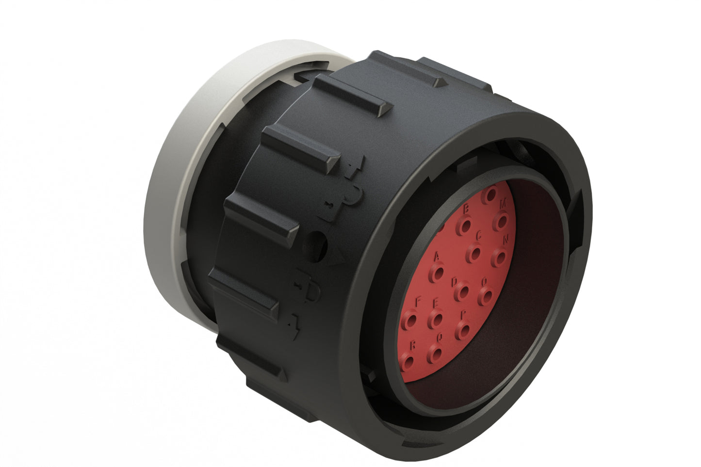 AHDP06-24-23PT-BRA 23 Position Plug, Pin, Shell Size 24, Plastic, Thin Diameter Seal (Grey Adapter), Backshell Ring Adapter (BRA). HDP26-24-23PT-L017