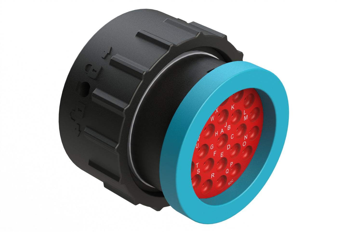 AHDP06-24-23SR-BRA 23 Position Plug, Socket, Shell Size 24, Reduced Diameter Seal (Blue Adapter), Backshell Ring Adapter. HDP26-24-23SE-L017