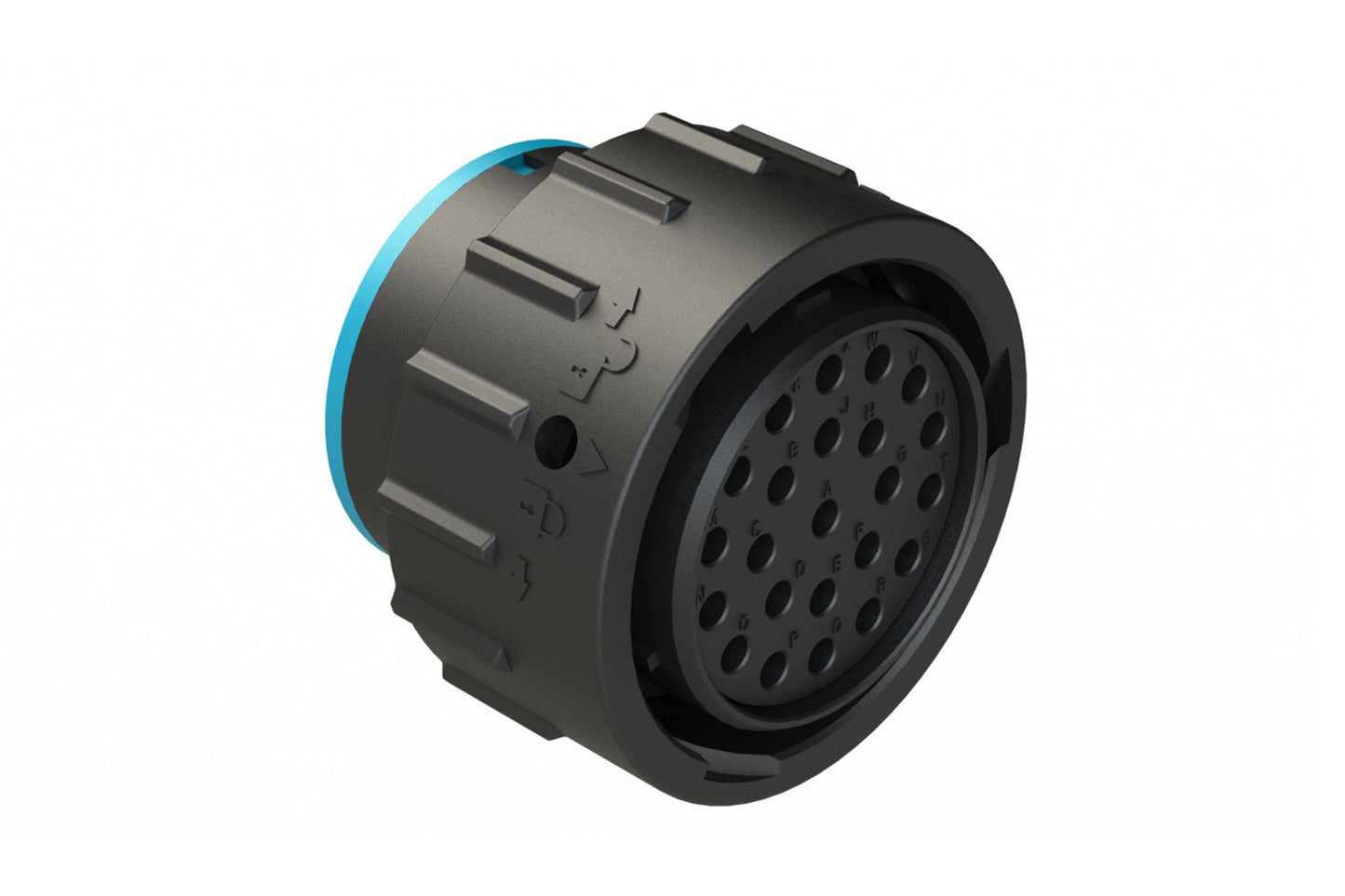 AHDP06-24-23SR-SRA 23 Position Socket, Shell Size 24, Reduced Diameter Seal (Blue Adapter), Smooth Ring Adapter. HDP26-24-23SE