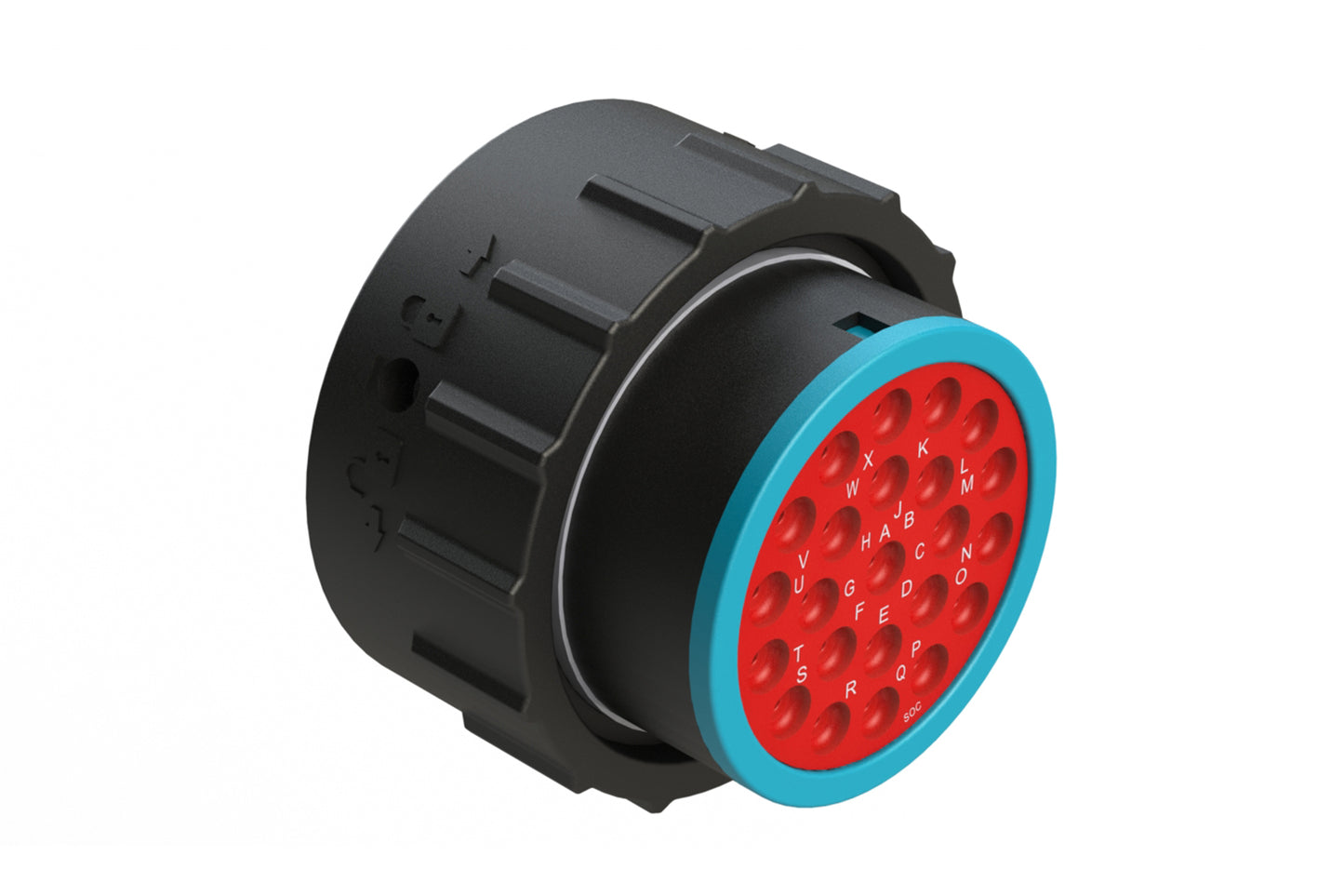 AHDP06-24-23SR-SRA 23 Position Socket, Shell Size 24, Reduced Diameter Seal (Blue Adapter), Smooth Ring Adapter. HDP26-24-23SE