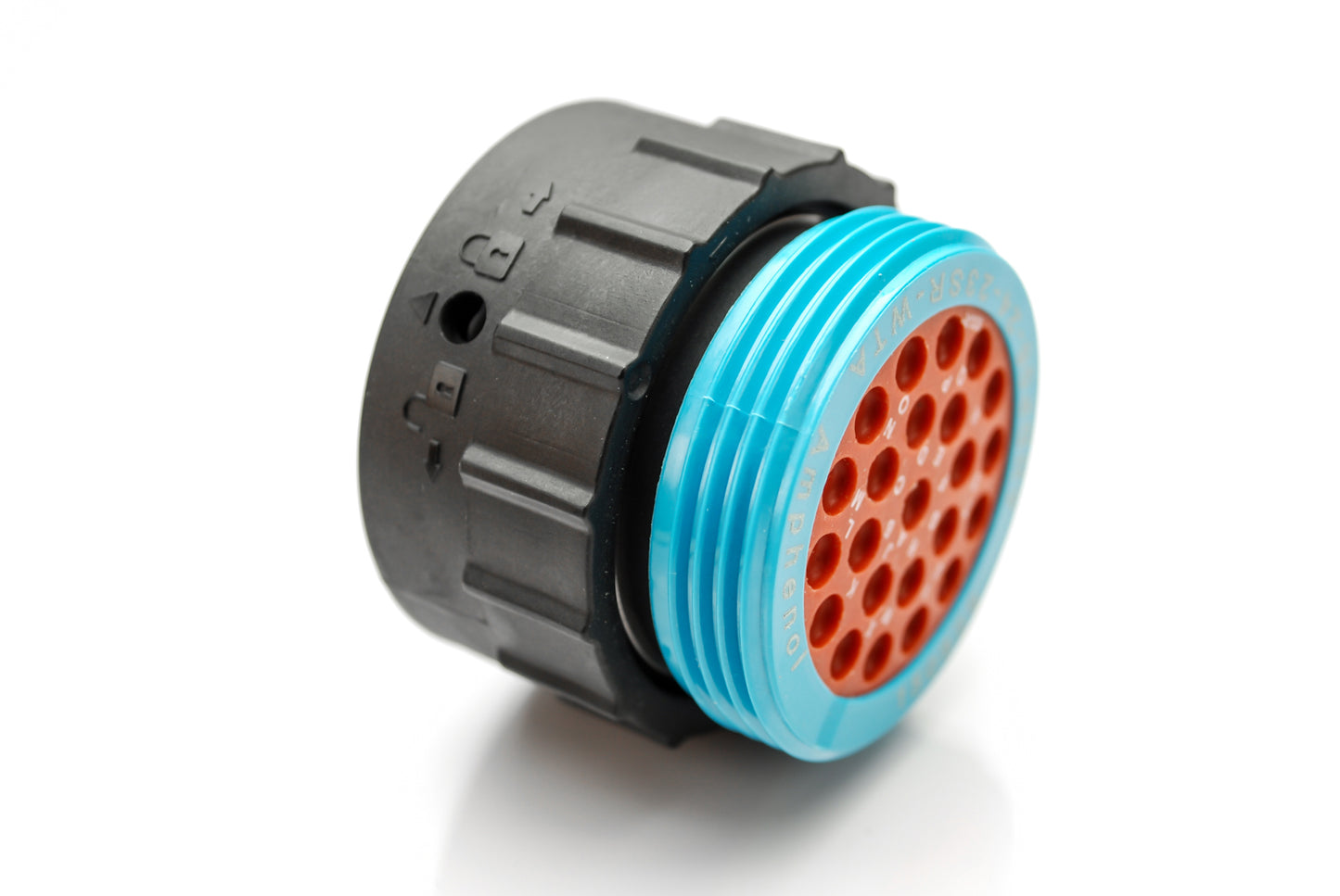 AHDP06-24-23SR-WTA 23 Position Socket, Shell Size 24, Reduced Diameter Seal (Blue Adapter), Wide Thread Adapter. HDP26-24-23SE-L024