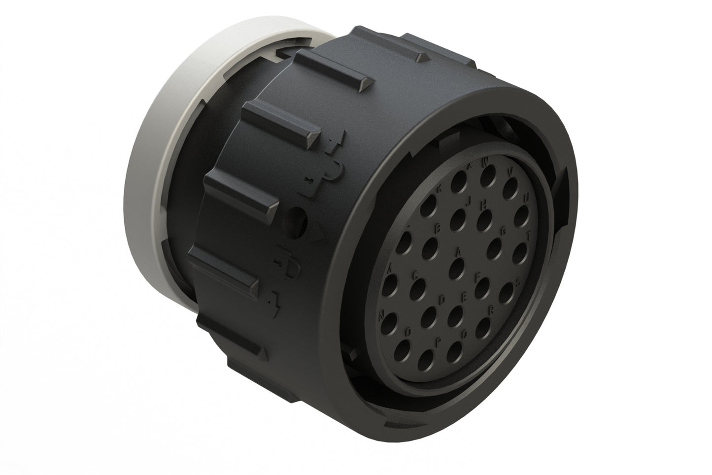 AHDP06-24-23ST-BRA 23 Position Plug, Socket, Shell Size 24, Plastic, Thin Diameter Seal (Grey Adapter), Backshell Ring Adapter (BRA). HDP26-24-23ST-L017