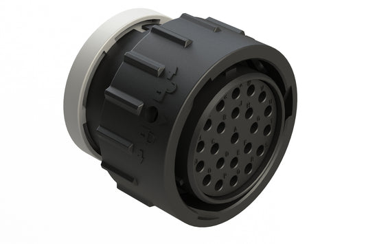 AHDP06-24-23ST-BRA 23 Position Plug, Socket, Shell Size 24, Plastic, Thin Diameter Seal (Grey Adapter), Backshell Ring Adapter (BRA). HDP26-24-23ST-L017