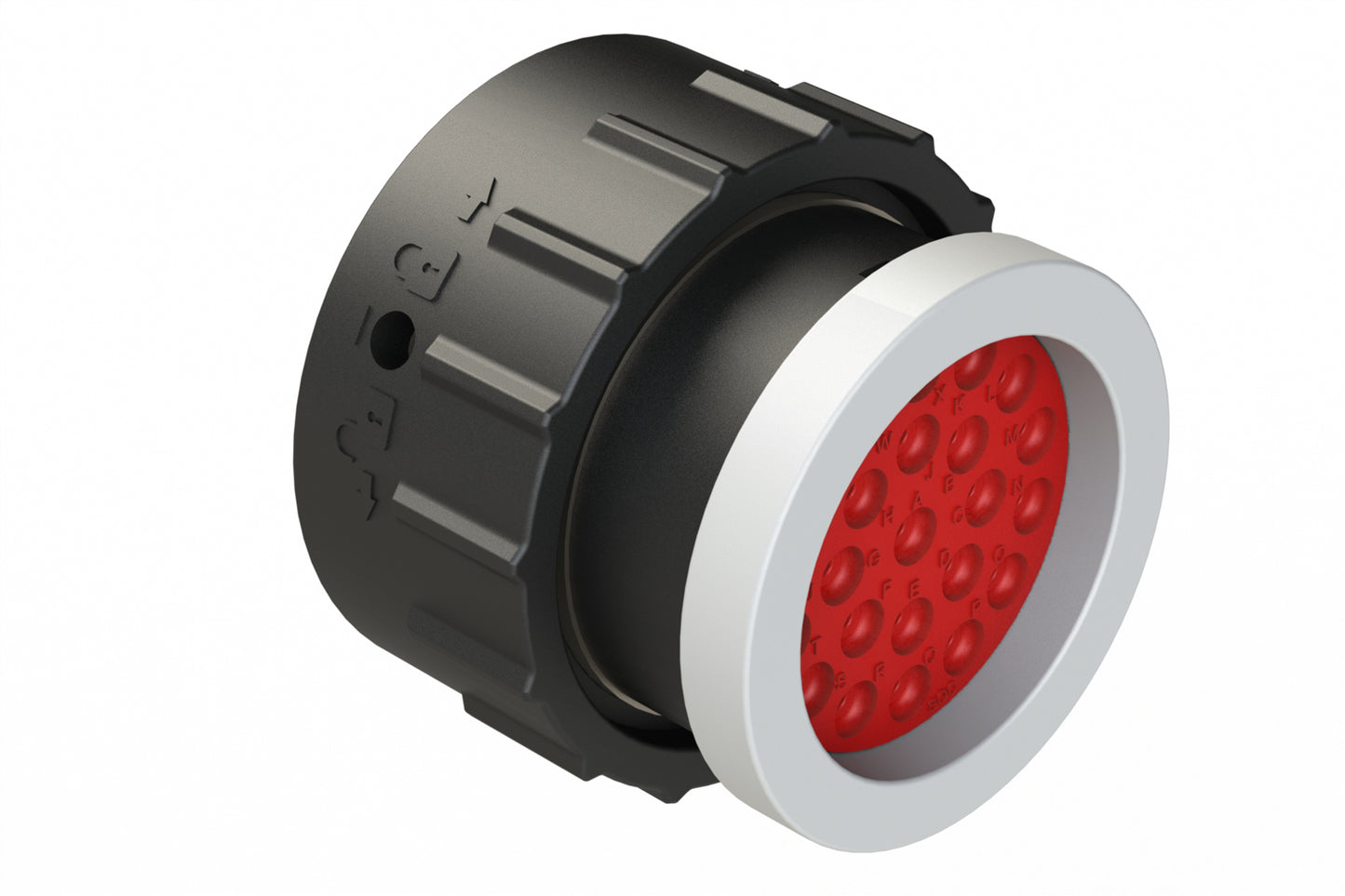 AHDP06-24-23ST-BRA 23 Position Plug, Socket, Shell Size 24, Plastic, Thin Diameter Seal (Grey Adapter), Backshell Ring Adapter (BRA). HDP26-24-23ST-L017