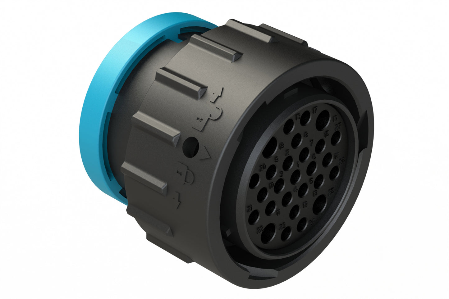 AHDP06-24-27SR-BRA 27 Position Plug, Socket, Shell Size 24, Reduced Diameter Seal (Blue Adapter), Backshell Ring Adapter