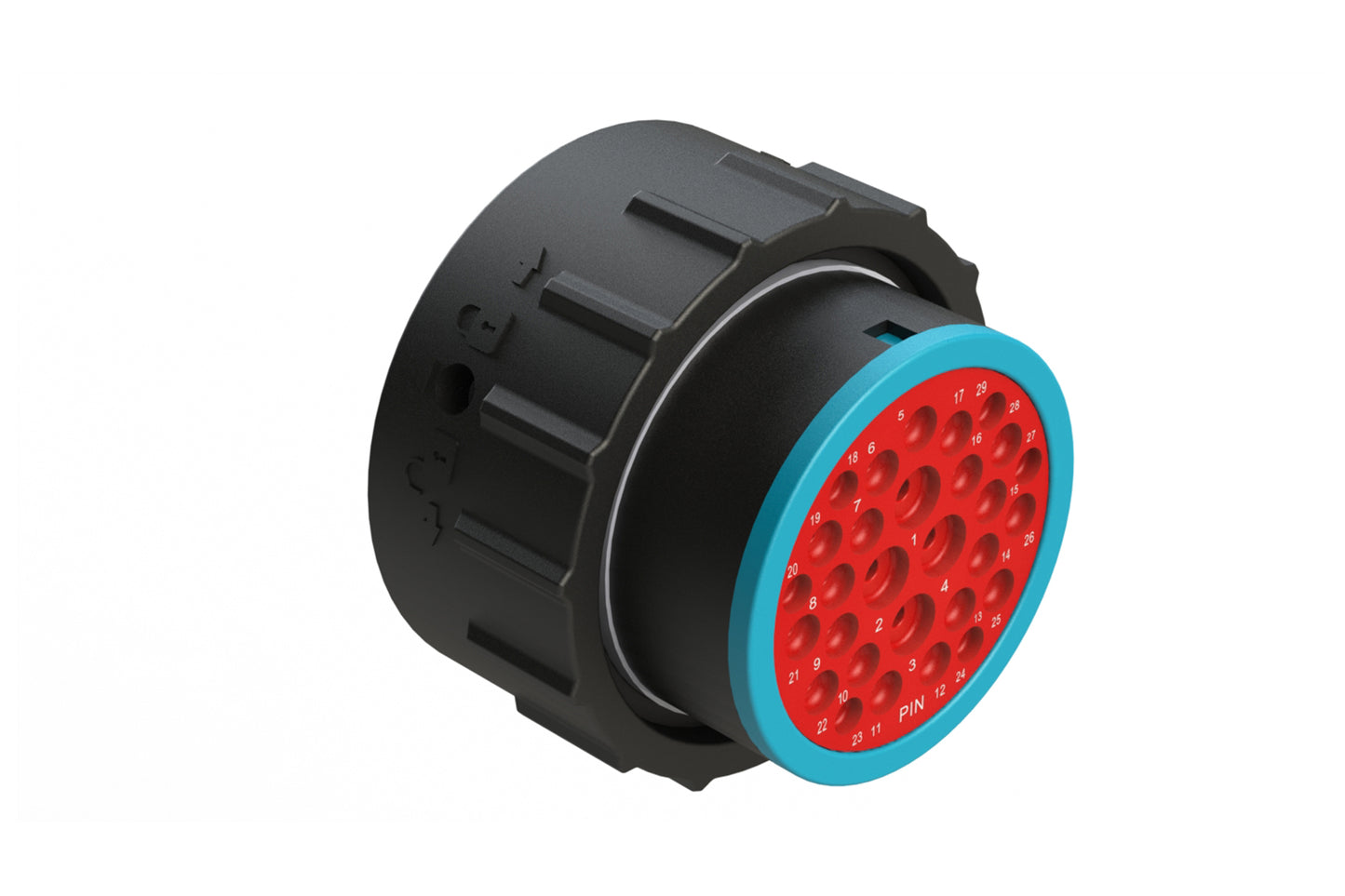 AHDP06-24-29PR-SRA 29 Position Plug, Pin Shell Size 24, Reduced Diameter Seal (Blue Adapter), Smooth Ring Adapter. HDP26-24-29PE