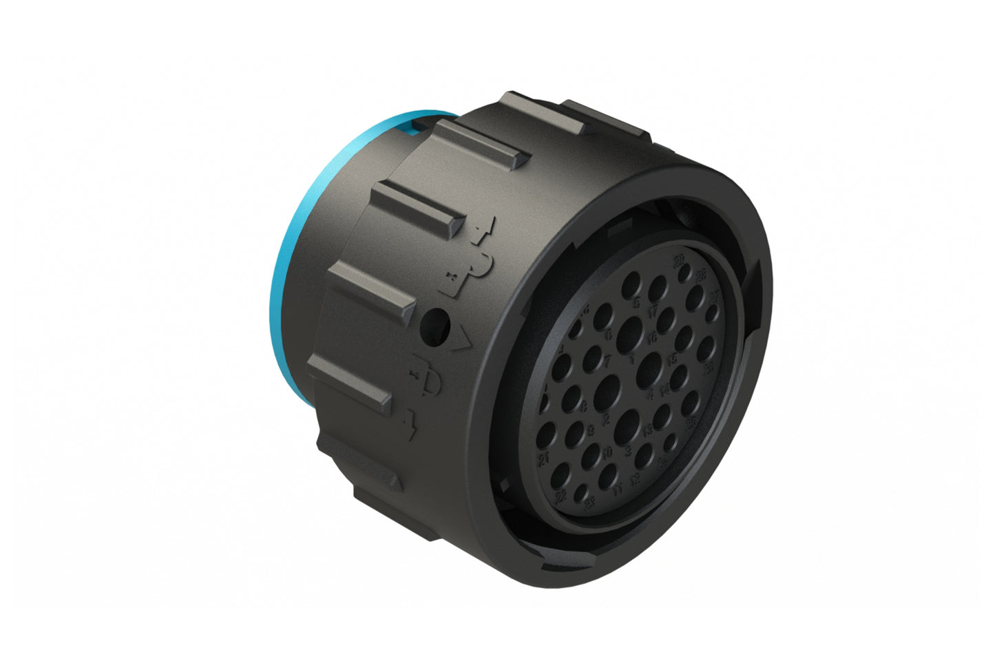 AHDP06-24-29SR-SRA 29 Position Plug, Socket Shell Size 24, Reduced Diameter Seal (Blue Adapter), Smooth Ring Adapter. HDP26-24-29SE