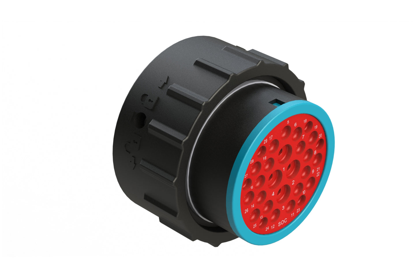 AHDP06-24-29SR-SRA 29 Position Plug, Socket Shell Size 24, Reduced Diameter Seal (Blue Adapter), Smooth Ring Adapter. HDP26-24-29SE