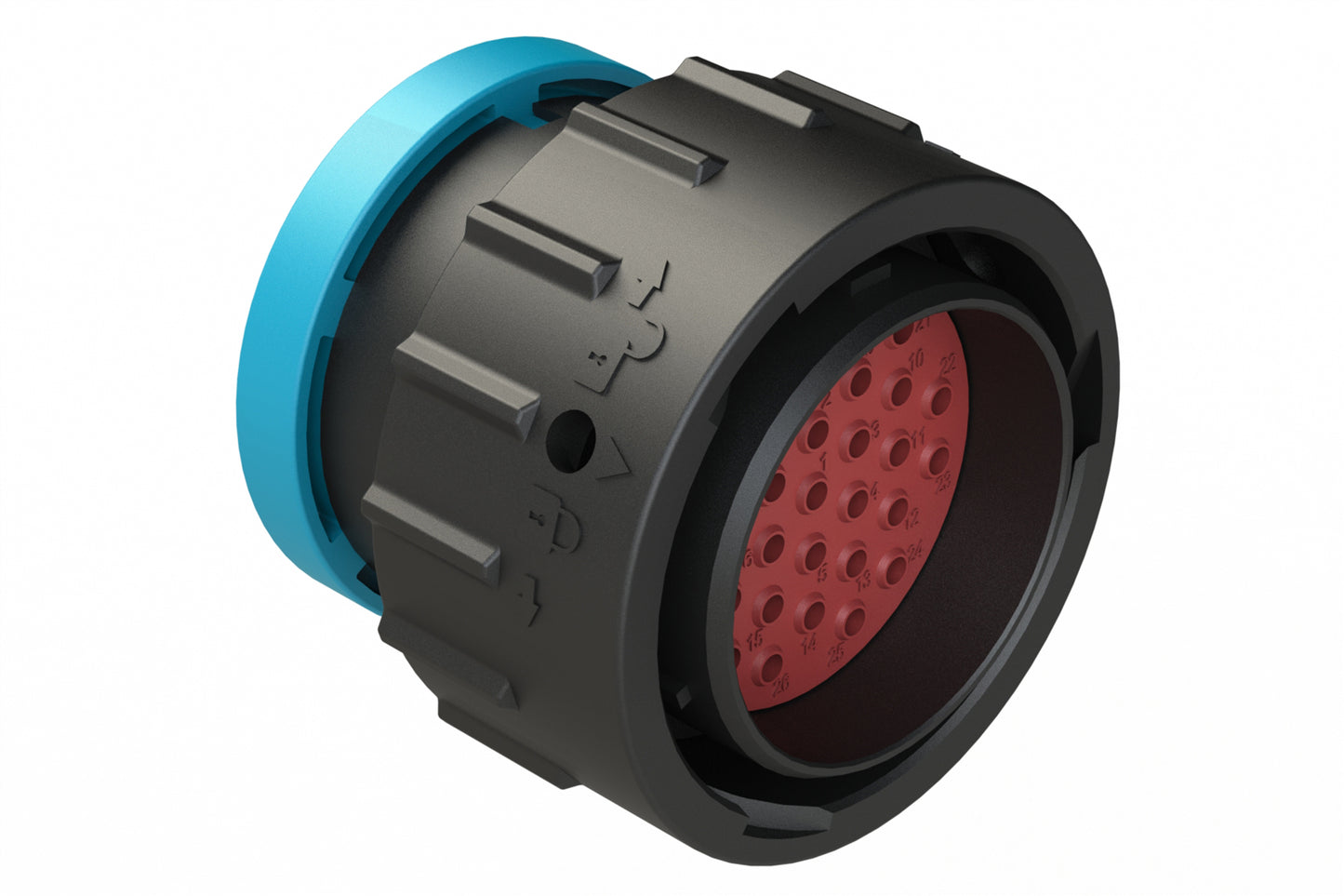 AHDP06-24-31PR-BRA 31 Position Plug, Pin, Shell Size 24, Reduced Diameter Seal (Blue Adapter), Backshell Ring Adapter. HDP26-24-31PE-L017