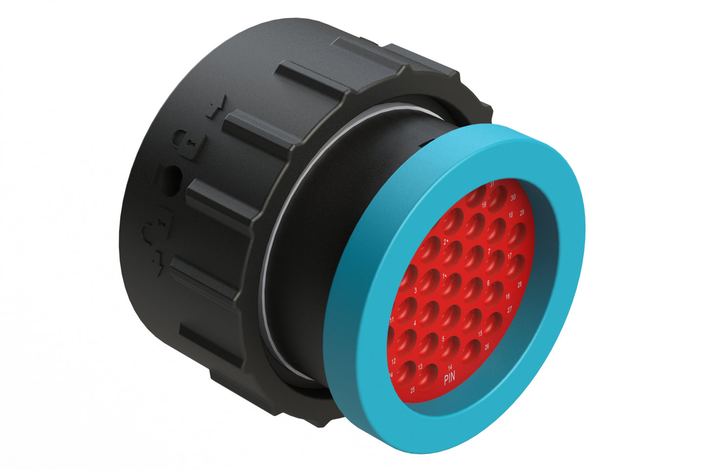 AHDP06-24-31PR-BRA 31 Position Plug, Pin, Shell Size 24, Reduced Diameter Seal (Blue Adapter), Backshell Ring Adapter. HDP26-24-31PE-L017