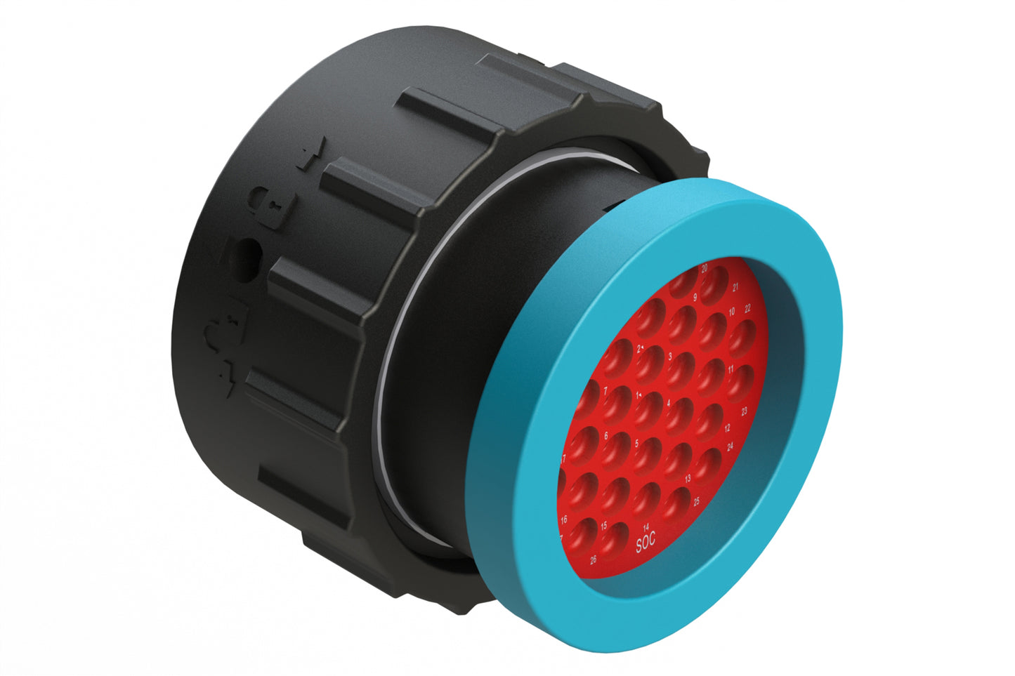 AHDP06-24-31SR-BRA 31 Position Plug, Socket, Shell Size 24, Reduced Diameter Seal (Blue Adapter), Backshell Ring Adapter. HDP26-24-31SE-L017