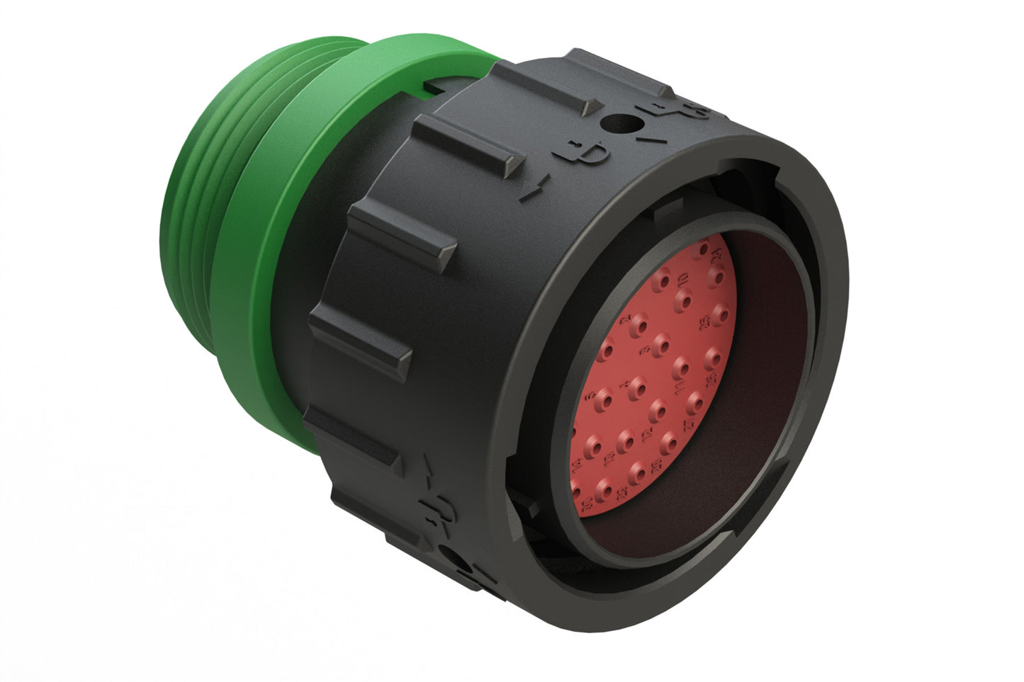 AHDP06-24-33PN-STA 33 Position Plug, Shell Size 24, Plug, Pin, Shell Size 24, Plastic, Normal Diameter Rear Seal, Small Thread Adapter STA (Green). HDP26-24-33PN-L015