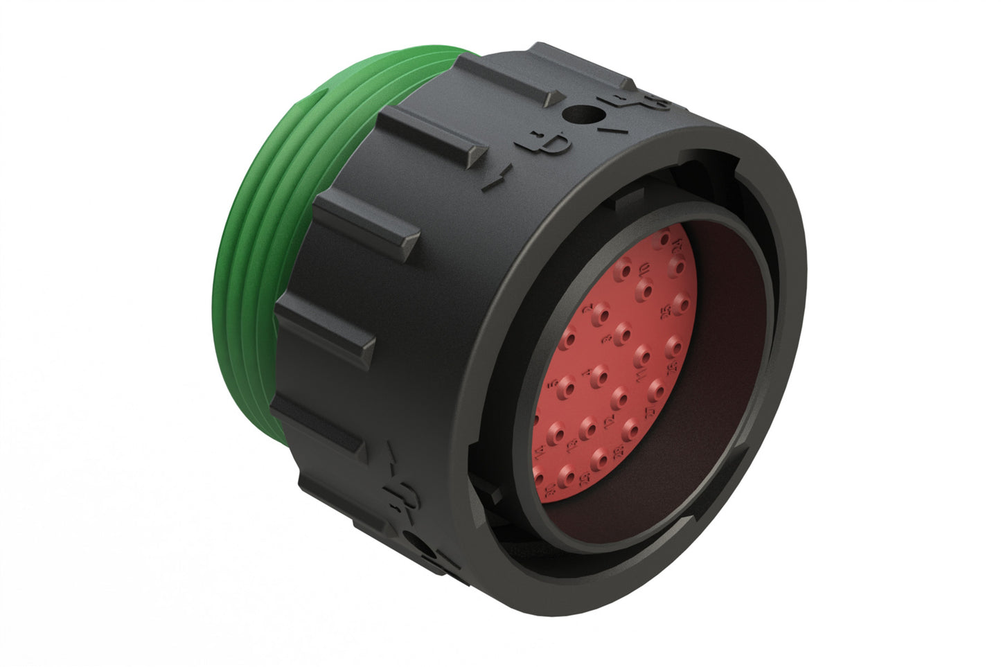 AHDP06-24-33PN-WTA 33 Position Plug, Shell Size 24, Plug, Pin, Shell Size 24, Plastic, Normal Diameter Rear Seal, Wide Thread Adapter WTA (Green)