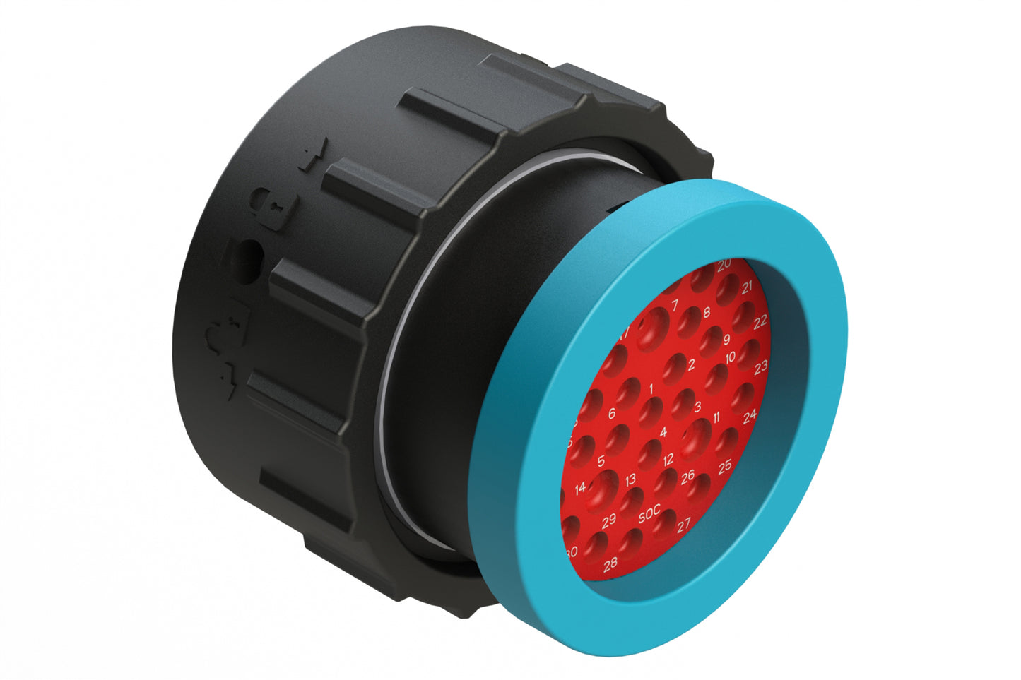 AHDP06-24-35SR-BRA 35 Position Plug, Socket, Shell Size 24, Reduced Diameter Seal (Blue Adapter), Backshell Ring Adapter. HDP26-24-35SE-L017