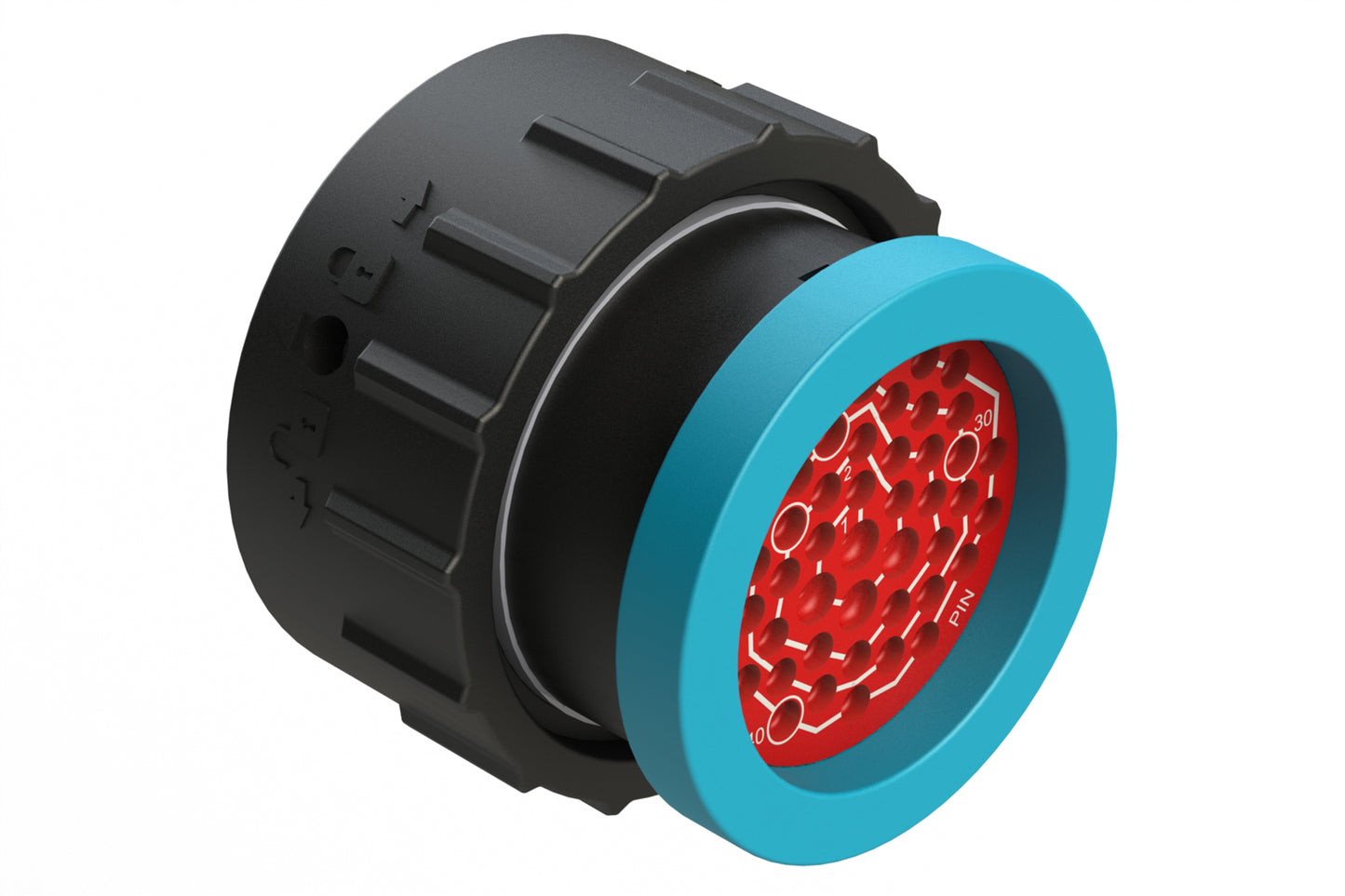 AHDP06-24-47PR-BRA 47 Position Plug, Pin, Shell Size 24, Reduced Diameter Seal (Blue Adapter), Backshell Ring Adapter. HDP26-24-47PE-L017