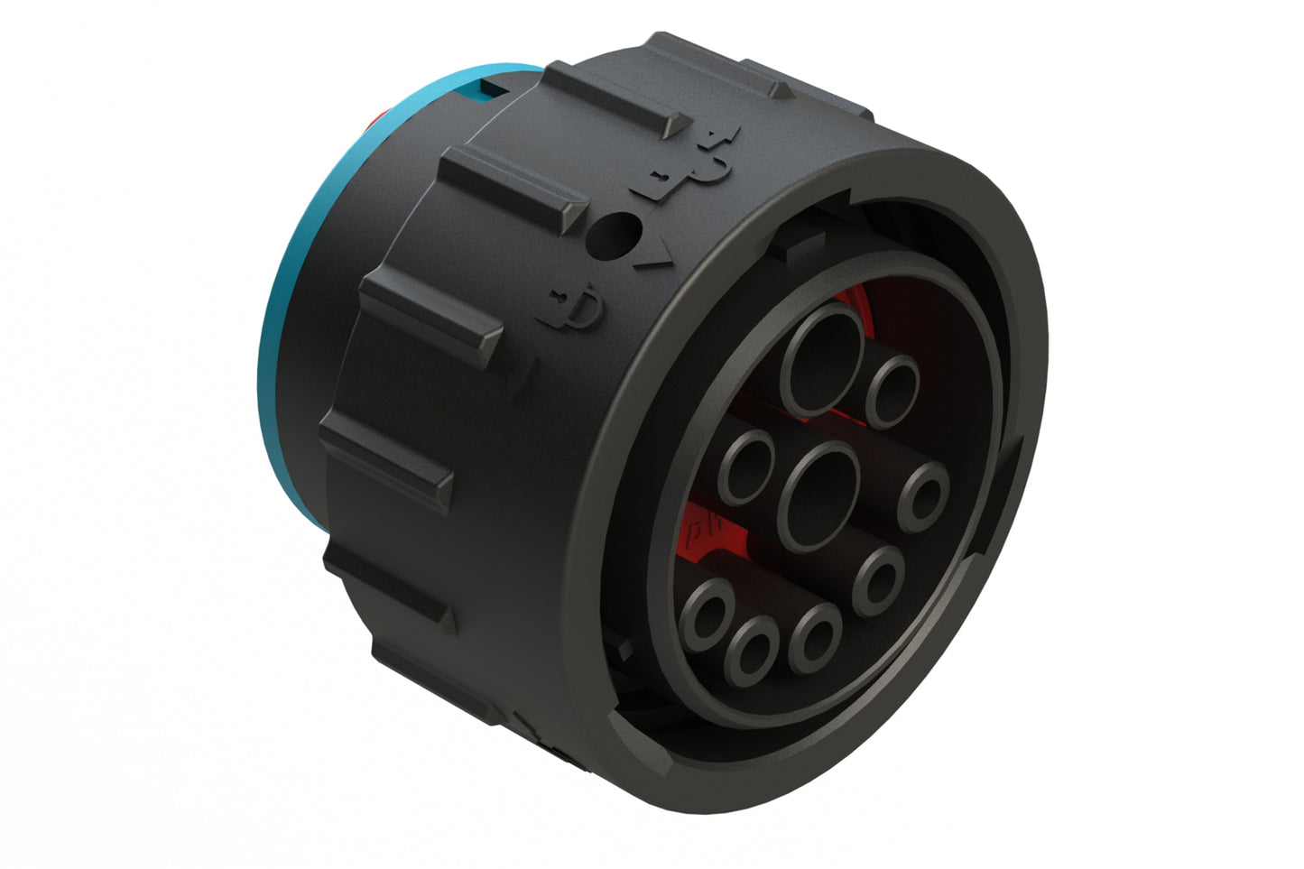 AHDP06-24-91SR-P064 9 Position ISOBUS Plug, Socket, Shell Size 24, Reduced Diameter Seal (Blue Adapter), Smooth Ring Adapter (SRA), No Jumper