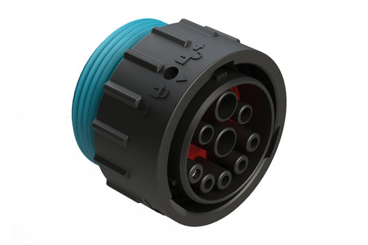 AHDP06-24-91SR-WTA 9 Position ISOBUS Plug, Socket, Shell Size 24, Reduced Diameter Seal (Blue Adapter), Wide Thread Adapter. HDP26-24-91SE-L024