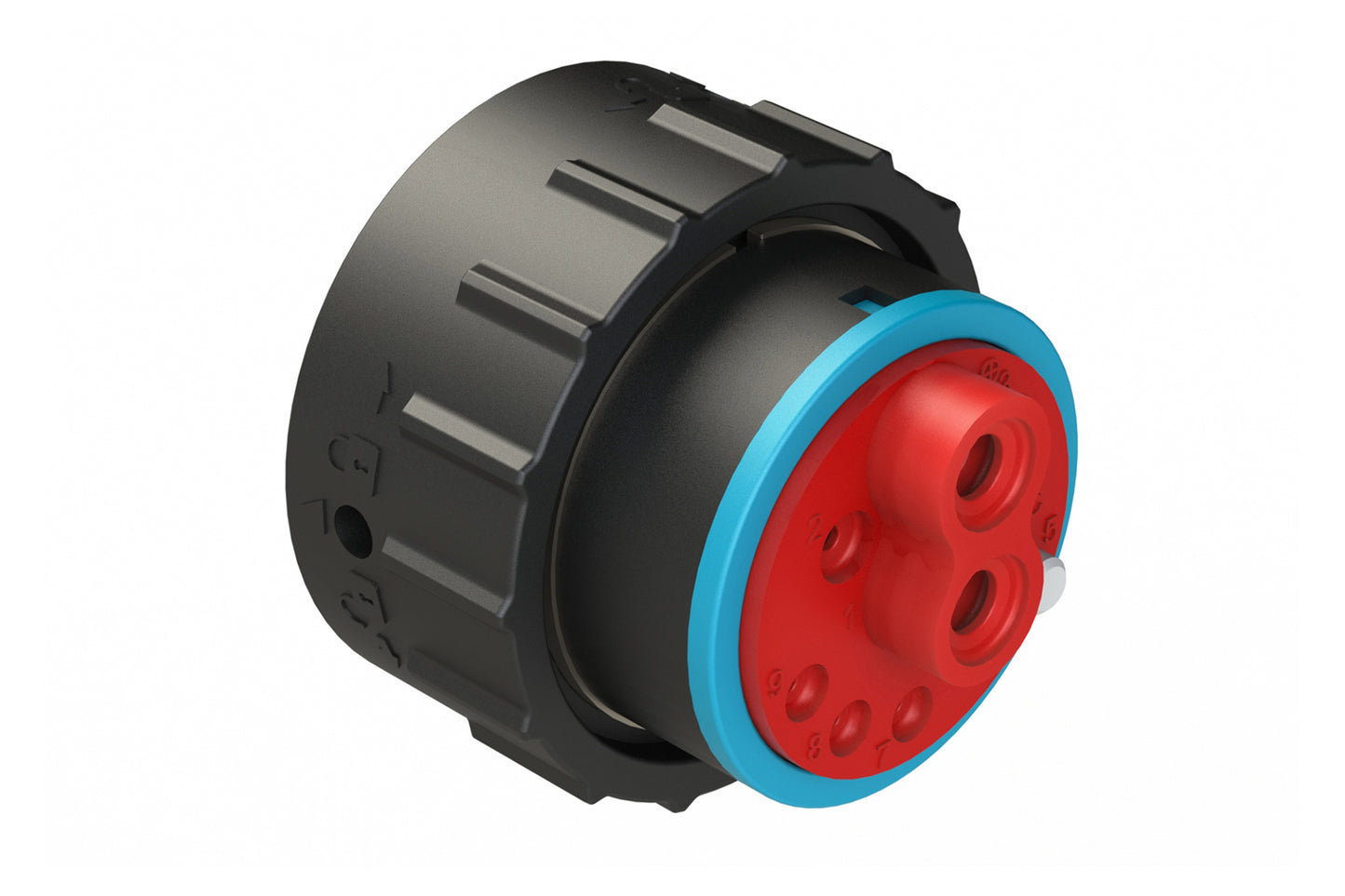 AHDP06-24-91SR16-SRA 9 Position ISOBUS Plug, Socket, Shell Size 24, Reduced Diameter Sea (Blue Adapter)l, Smooth Ring Adapter. Note: Use (Size 8) PN# AT62-203-08141-16 contacts for 6AWG/16mm² applications