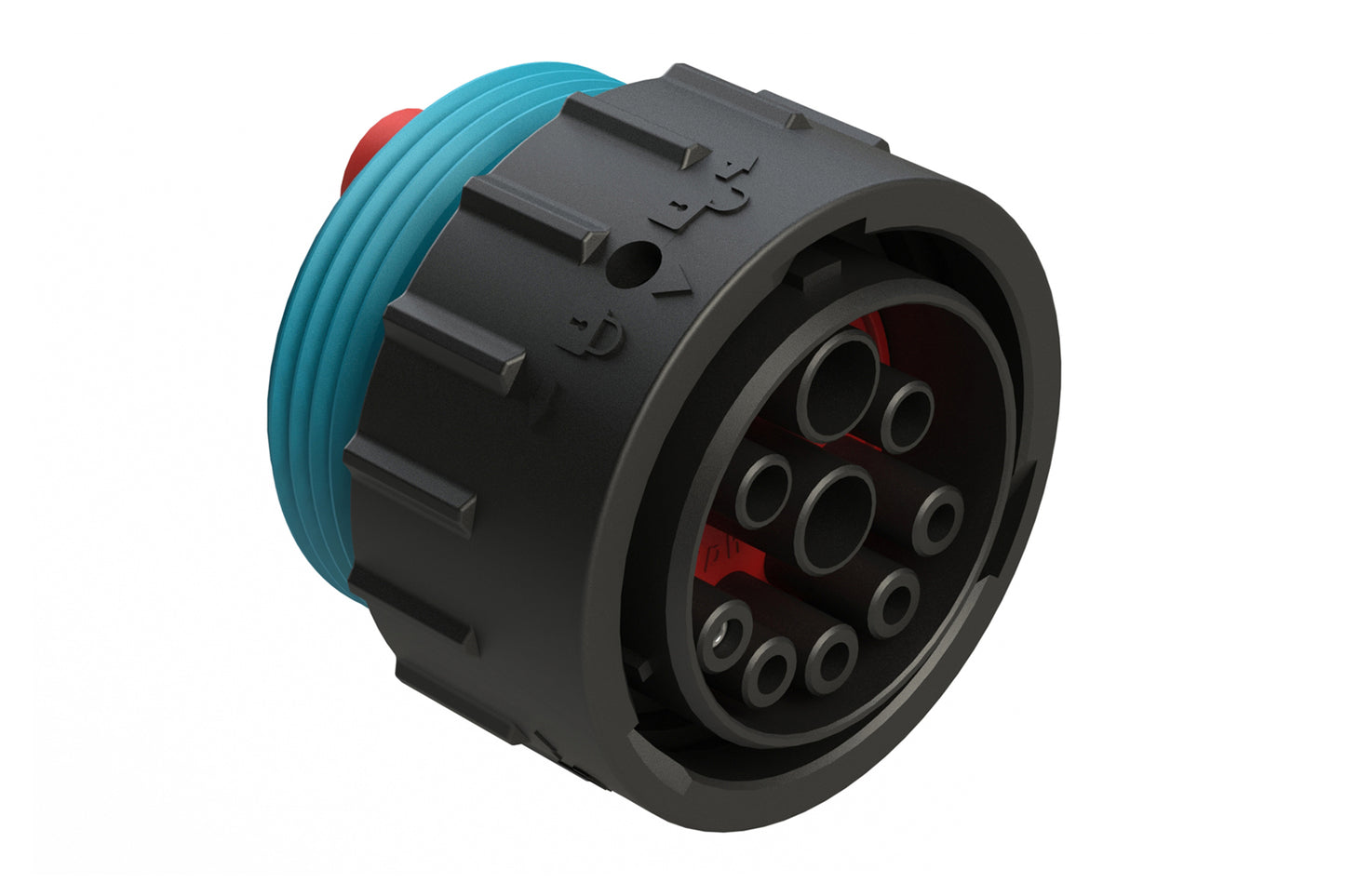 AHDP06-24-91SR16-WTA 9 Position ISOBUS Plug, Socket, Shell Size 24, Reduced Diameter Seal (Blue Adapter), Wide Thread Adapter. Note: Use (Size 8) PN# AT62-203-08141-16 contacts for 6AWG/16mm² applications