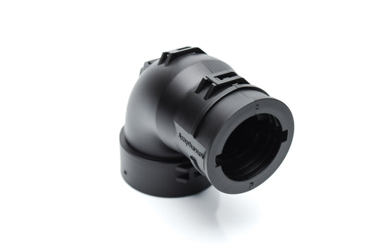 AHDPBS-011-2405 Size 24 Backshell, Conduit snap over right angle. 2428-004-2405