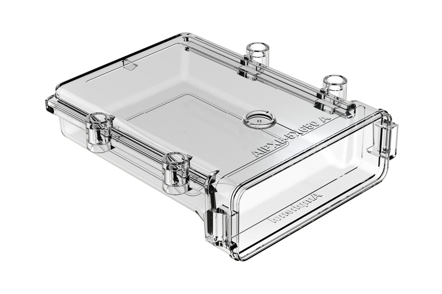 AIPXE-5X650A-E017 Clear, Large Natural Polycarbonate, PCB Enclosure with Vent Hole