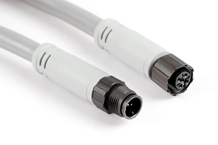 AM-N05PS-M9 M12 Double ended Cable Assembly, 5 Positions, NMEA 2000 Male/Female Plugs, 9 Meters length