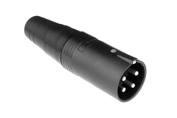 AP-4-12 4 PoleMale Loudspeaker Cable Connector,Thermoplastic Shell,Machined Contacts, Black Finish