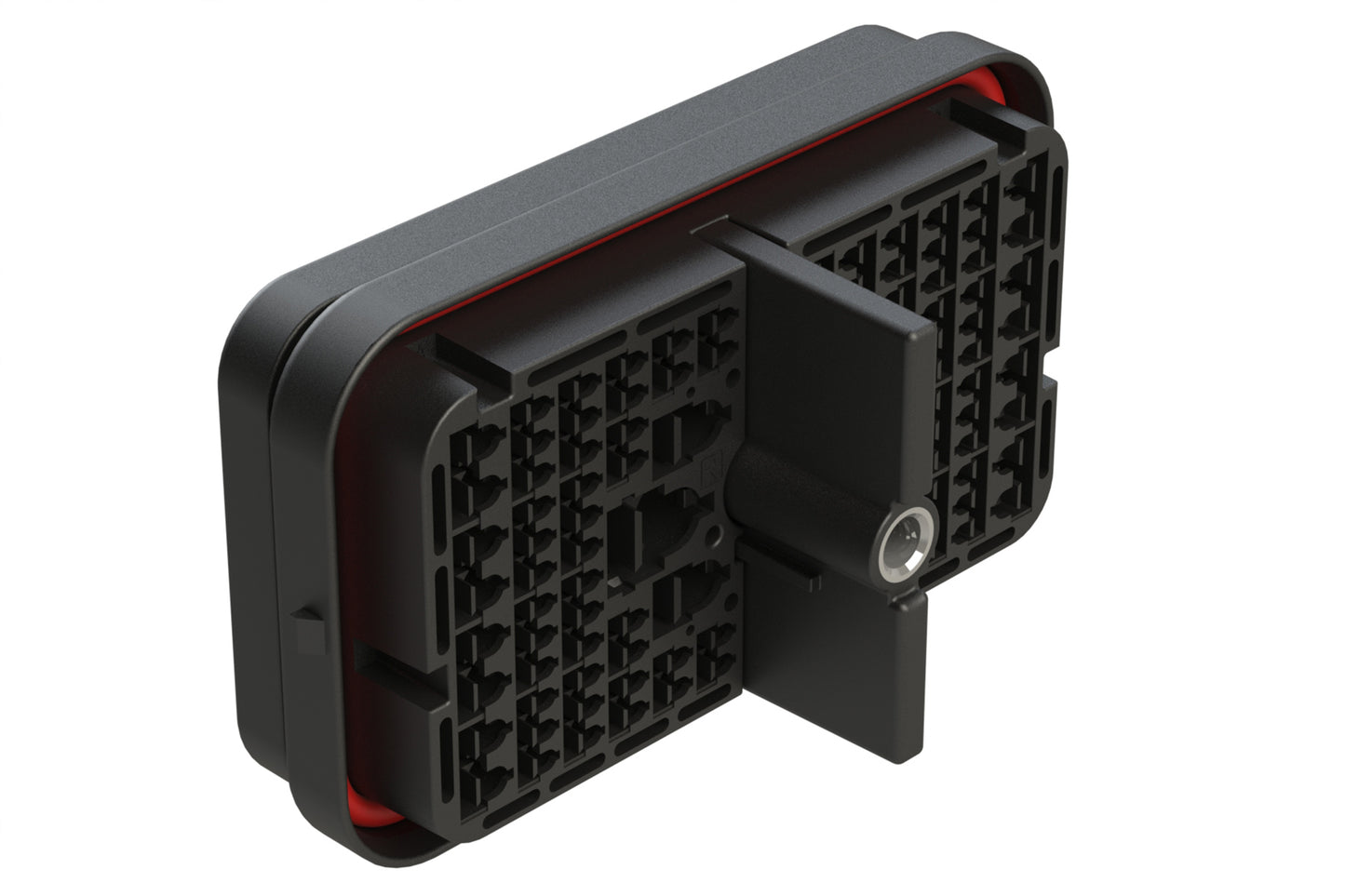 ARB12-102PAR-L018 102 Position Receptacle with Flange, Reduced Diameter Seal, Keyed A, Black. DRB12-102PAE-L018