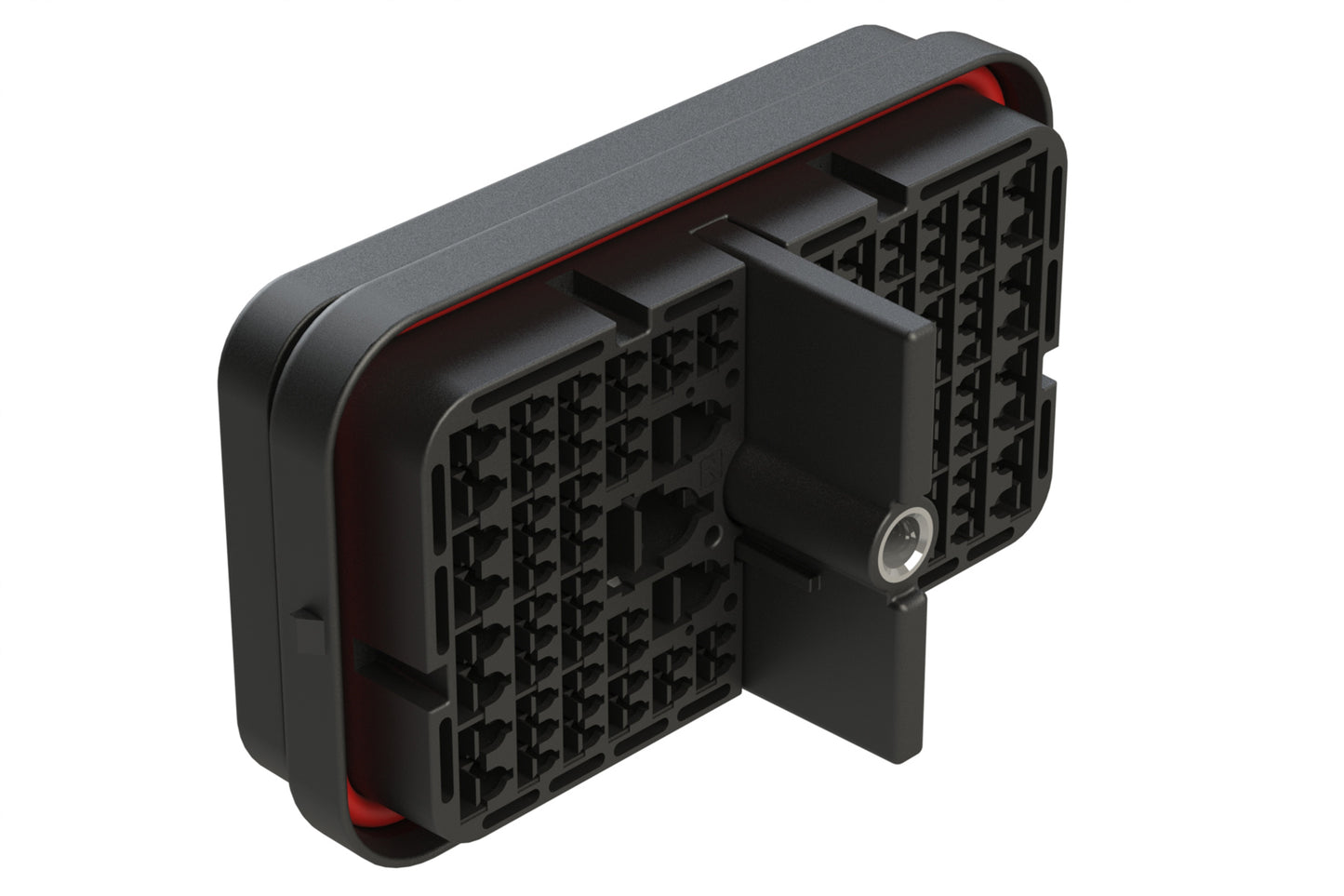 ARB12-102PCR-L018 102 Position Receptacle with Flange, Reduced Diameter Seal, Keyed C, Black. DRB12-102PCE-L018