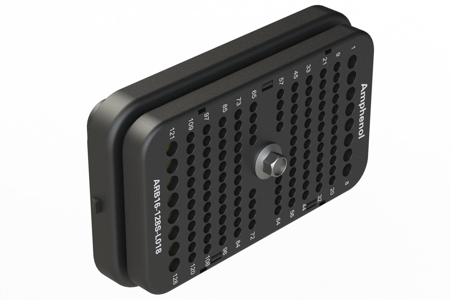 ARB16-128SCR-L018 128 Position Plug, Socket, Jackscrew, Reduced Diameter Seal, Keyed C, Black