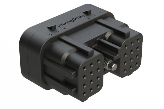 ARC26-24SA 24 Position Plug, Size 20 Socket Contacts, Jackscrew, Bonded Front Seal, Keyed A, Black. DRC26-24SA