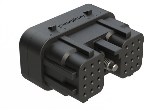 ARC26-24SB 24 Position Plug, Size 20 Socket Contacts, Jackscrew, Bonded Front Seal, Keyed B, Black. DRC26-24SB