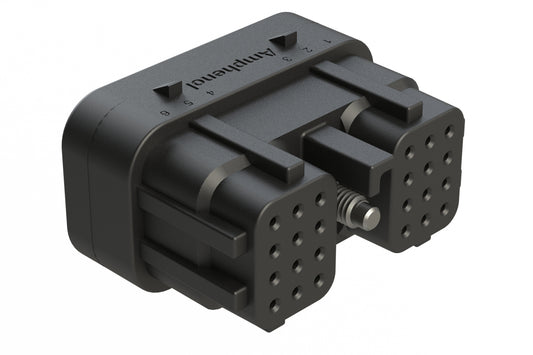 ARC26-24SC 24 Position Plug, Size 20 Socket Contacts, Jackscrew, Bonded Front Seal, Keyed C, Black. DRC26-24SC