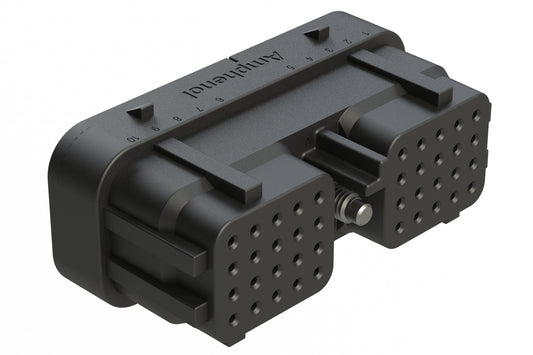 ARC26-40SA 40 Position Plug, Size 20 Socket Contacts, Jackscrew, Bonded Front Seal, Keyed A, Black. DRC26-40SA