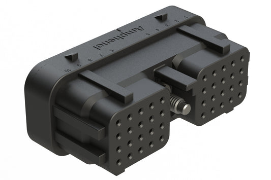 ARC26-40SB 40 Position Plug, Size 20 Socket Contacts, Jackscrew, Bonded Front Seal, Keyed B, Black. DRC26-40SB