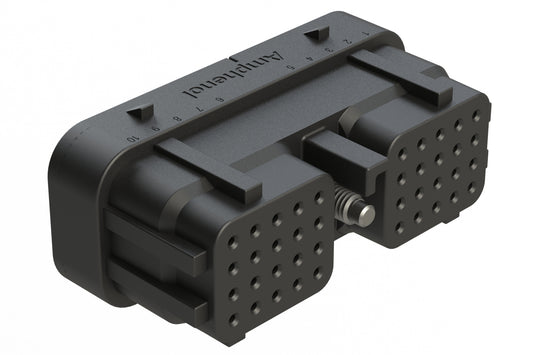 ARC26-40SC 40 Position Plug, Size 20 Socket Contacts, Jackscrew, Bonded Front Seal, Keyed C, Black. DRC26-40SC