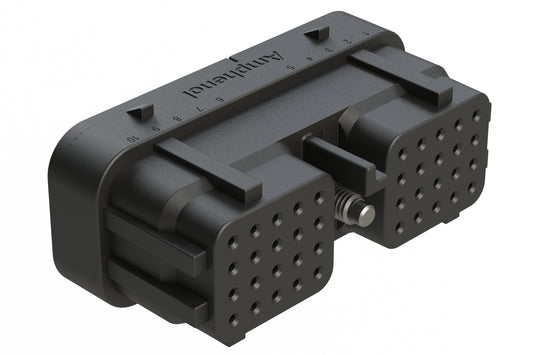 ARC26-40SD 40 Position Plug, Size 20 Socket Contacts, Jackscrew, Bonded Front Seal, Keyed D, Black. DRC26-40SD