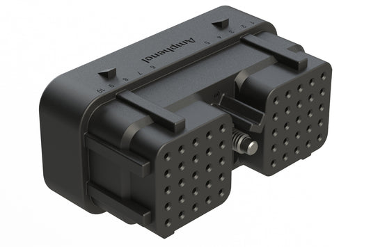 ARC26-50S10 50 Position Plug, Size 20 Socket Contacts, Jackscrew, Bonded Front Seal, Keyed 10, Black. DRC26-50S10