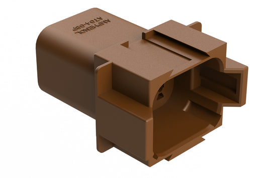 AT04-08PA-BRN 8-Way Receptacle, Male Connector with A Position Key, Brown