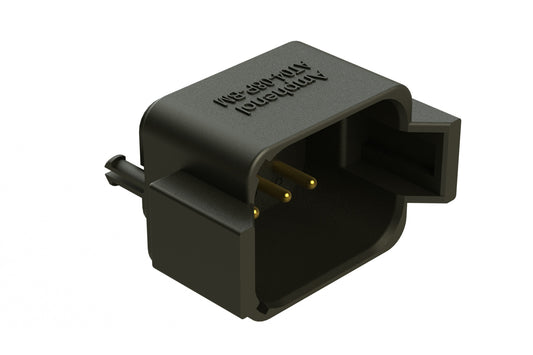 AT04-08PB-BM01 8 Position PCB Flangeless (Snap Fit) Board Mount Receptacle, Pin, Gold plated Contacts Included, No Potting, Black