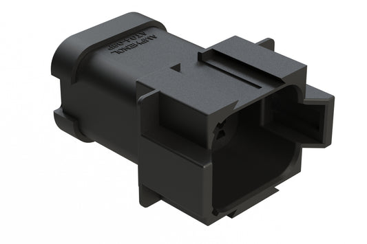 AT04-08PB-EC01 8-Way Receptacle, Male Connector with B Position Key and End Cap. DT04-08PB-E003