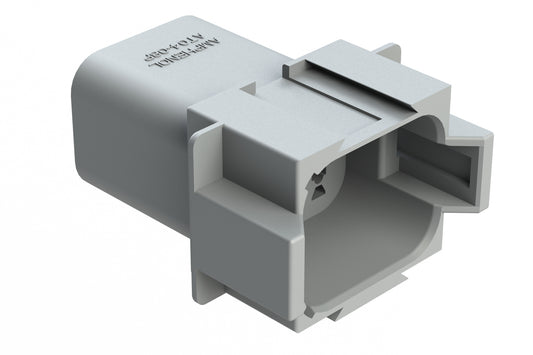 AT04-08PB-GRY 8-Way Receptacle, Male Connector with B Position Key, Grey
