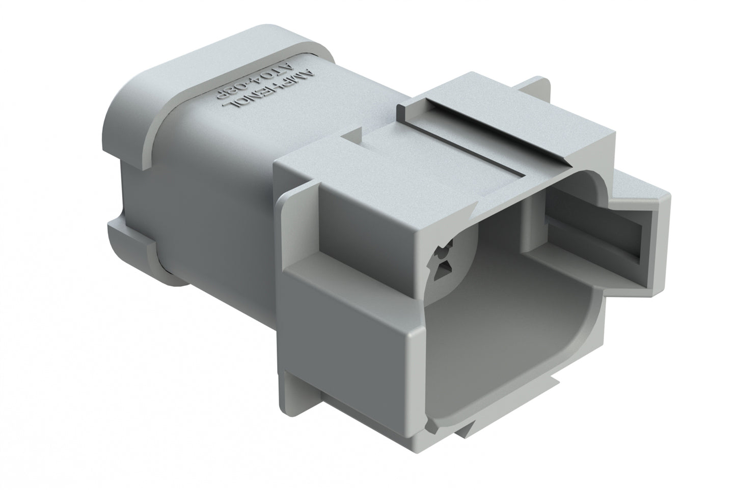 AT04-08PB-MMGRY 8-Way Receptacle, Male Connector with B Position Key, Reduced Diameter Seal (E-Seal) and End Cap, Grey