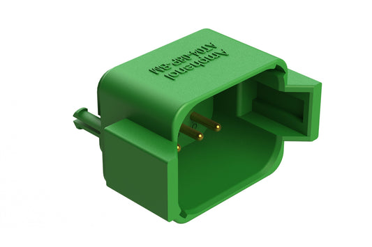 AT04-08PC-BM02 8 Position PCB Flangeless (Snap Fit) Boarde Mount Receptacle, Pin, Gold Plated Contacts Included, Potting, Green