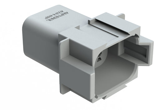 AT04-08PC-GRY 8-Way Receptacle, Male Connector with C Position Key and End Cap, Grey