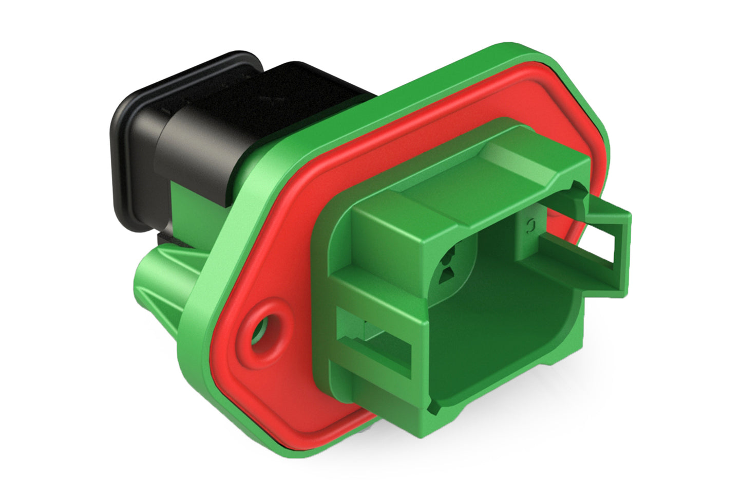 AT04-08PC-PM15 8 Position Receptacle, Pin, Panel Mount, Key C, Self-Threading, Strain Relief